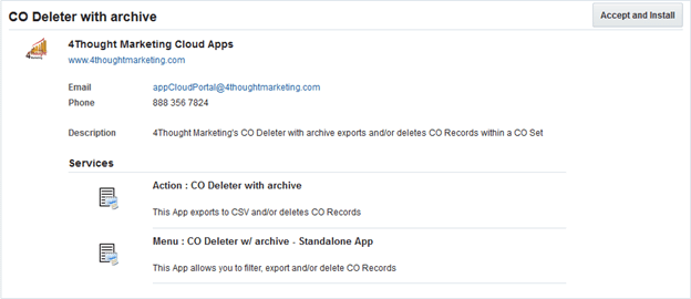 CO Deleter W/ Archive Cloud App Documentation 16