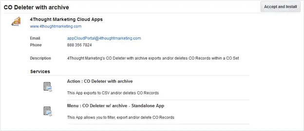 CO Deleter W/ Archive Cloud App Documentation 19