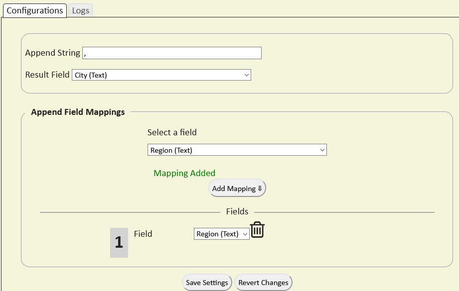 Append Multiple Fields Cloud Action Documentation 25