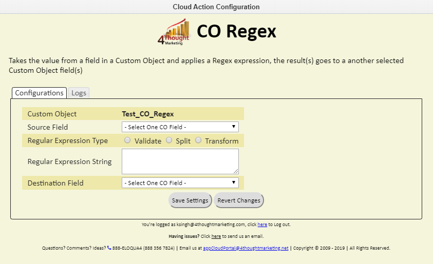CO Regex Cloud App Documentation 25