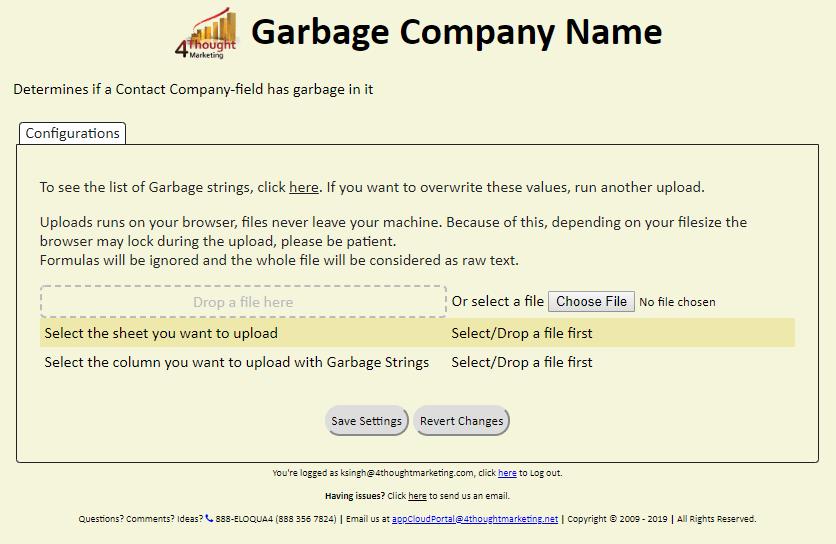 Company Garbage Indicator Cloud App Documentation 26