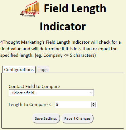 Field Length Indicator Cloud App Documentation 20