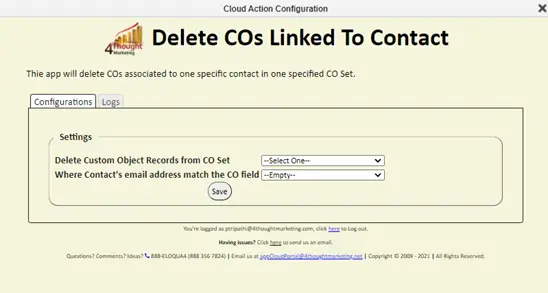 Contact CO Deleter Cloud App Documentation 23