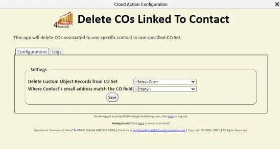 Contact CO Deleter Cloud App Documentation 25