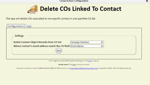 Contact CO Deleter Cloud App Documentation 21