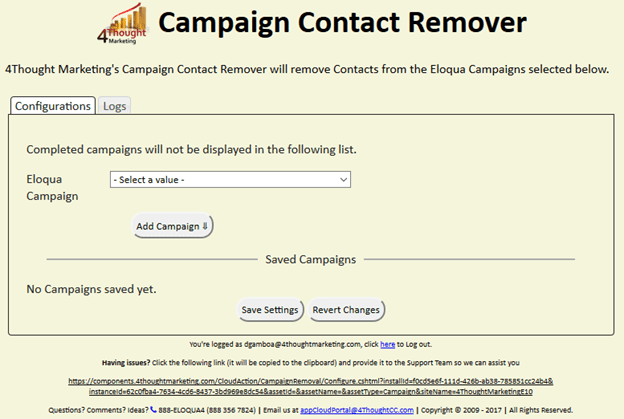 Campaign Contact Remover Cloud App Documentation 18