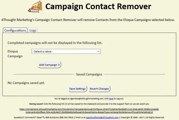 Campaign Contact Remover Cloud App Documentation 20