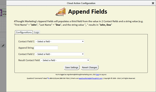 Append Fields Cloud Action Documentation 15