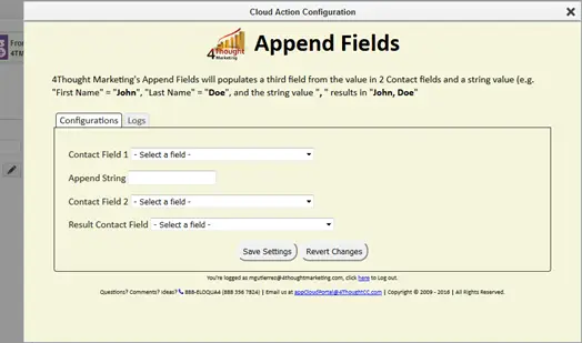 Append Fields Cloud Action Documentation 19