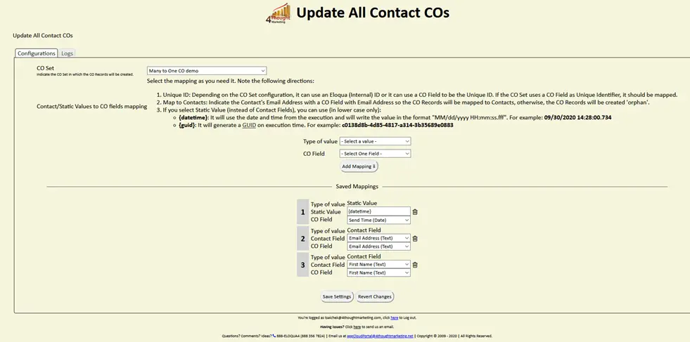 Update All Contact CO Records Cloud App Documentation 22