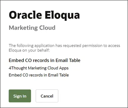 Embed CO Records in Email Table Cloud Content App Documentation 20