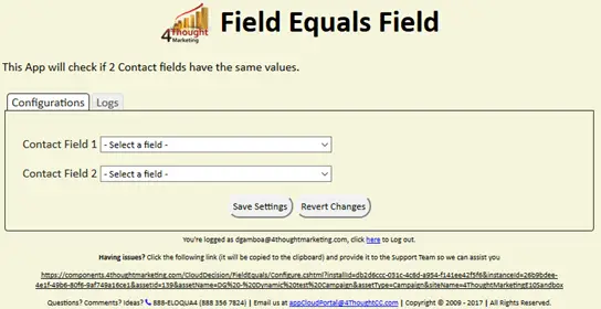 Field Equals Field Cloud App Documentation 23