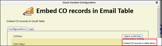 Embed CO Records in Email Table Cloud Content App Documentation 24