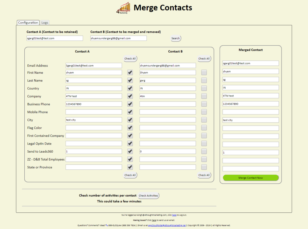 Merge Contacts Cloud App Documentation 30