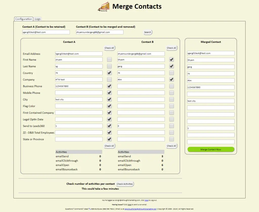 Merge Contacts Cloud App Documentation 34