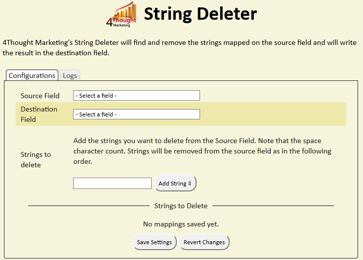 String Deleter Cloud App Documentation 20