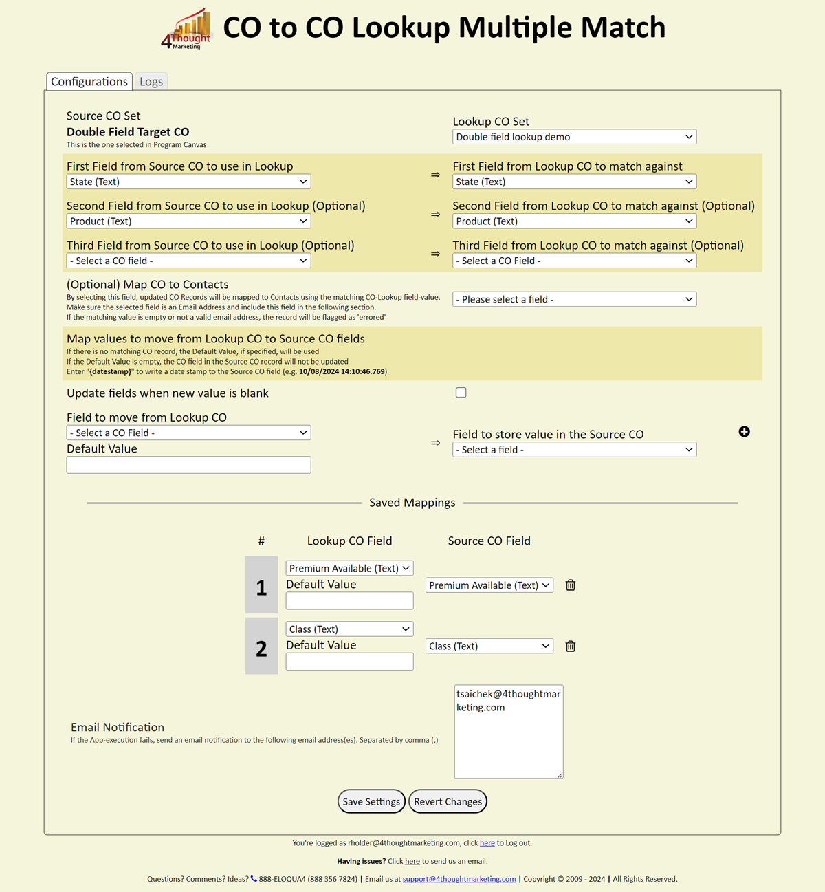 CO to CO Lookup Multiple Match Cloud Action Documentation 25