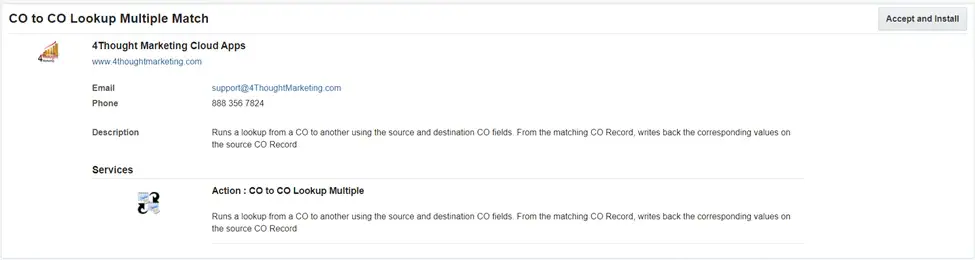 CO to CO Lookup Multiple Match Cloud Action Documentation 14