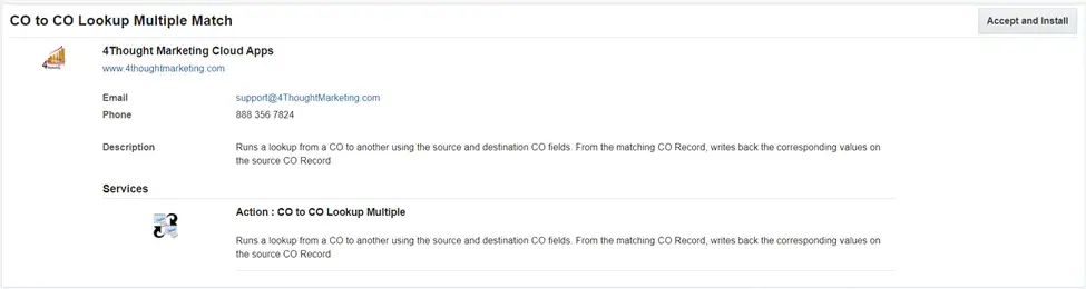 CO to CO Lookup Multiple Match Cloud Action Documentation 19