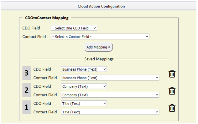 CDO to Contact Mapping