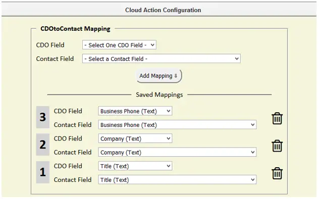 CDO to Contact Mapping