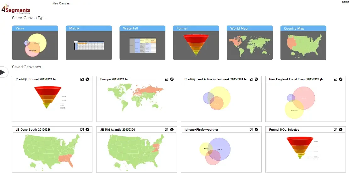 4Segments choose canvas template