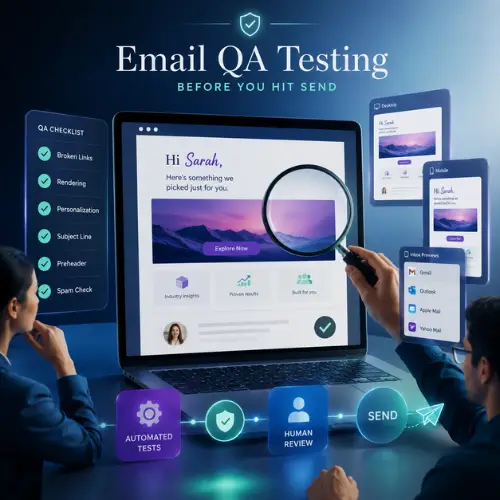 qa testing, email QA testing, QA testing email campaign tools, email campaign quality assurance template, email testing best practices, marketing automation QA, email rendering issues, A/B test emails, email performance testing, 