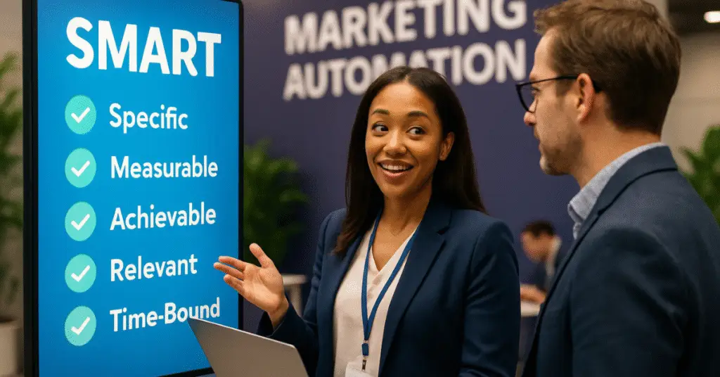 How to Write SMART Goals That Transform Your Marketing Automation Programs 11 SMART goals, marketing automation goals, B2B marketing automation strategy, marketing automation KPIs, SMART goals framework,