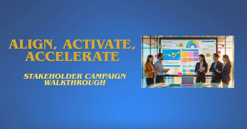 Align, Activate, Accelerate: The Stakeholder Campaign Walkthrough 9 Stakeholder Campaign Walkthrough, Marketing Automation Workflow, Cross‑Team Alignment, Campaign Strategy Visualization,