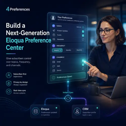 Eloqua preference center, 4Preferences for Eloqua, next-gen Eloqua preference center, self-service preference center, Eloqua subscription management, preference center best practices, email preference center software