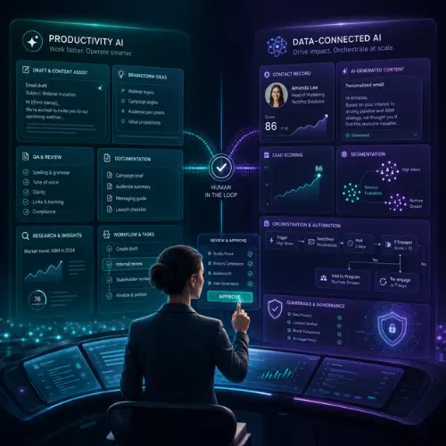 AI use cases, Eloqua AI content generation, Marketo agentic AI, AI lead scoring, AI for marketing teams, AI for Eloqua, AI for Marketo, Adobe AI,