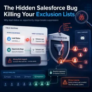 salesforce exclusion list, lead status vs opportunity stage, exclusion list not working, Salesforce field mapping, suppression list, MAP CRM integration